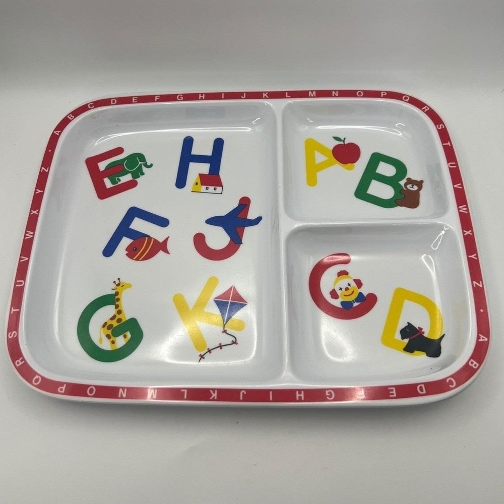 HIMARK KIDS KLUB Melamine Tray with Bag Primary Colors Clowns VTG 90s